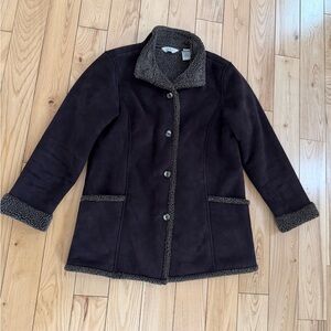 Women's Dark Brown Jacket with Sherpa trim!
